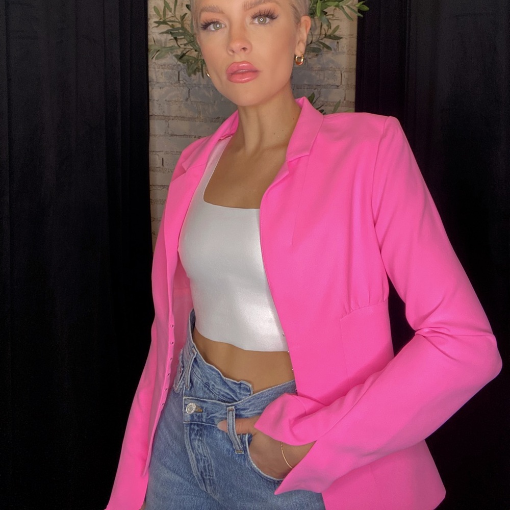 Lipstick pink corset blazer